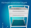 Передвижной медицинский стол СММП-08-Я-ФП-03-23 из нержавеющей стали с ящиками и стеклянной полкой