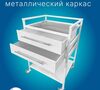 Передвижной медицинский стол СММП-08-Я-ФП-02-12 со стеклянной столешницей и выдвижными ящиками
